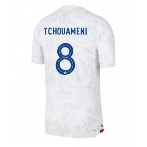 Frankrike Aurelien Tchouameni #8 Bortatröja VM 2022 Kortärmad